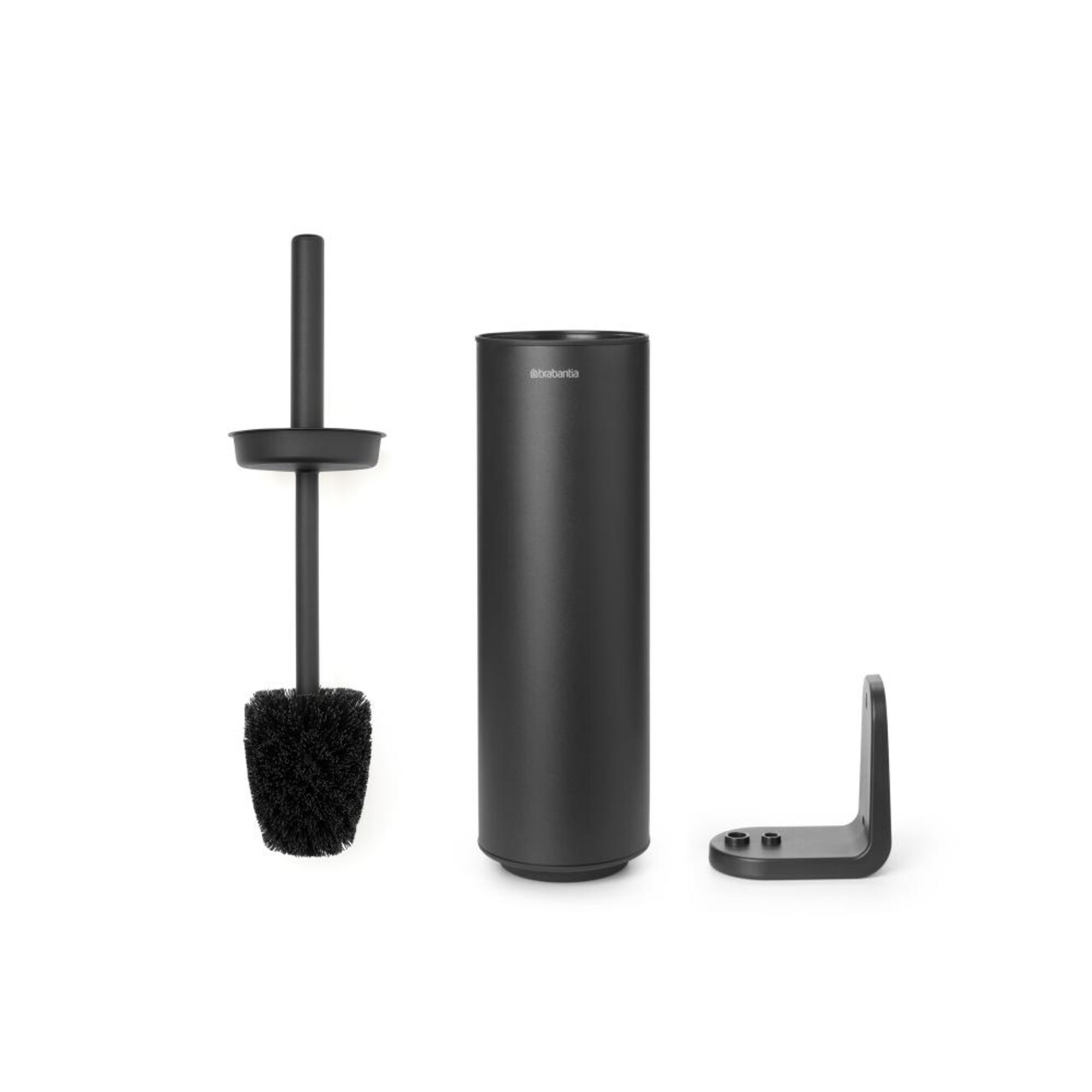Perie de toaleta cu suport, Brabantia, MindSet Infinite Grey, 11x9.6x42 cm, otel, gri - imagine 6